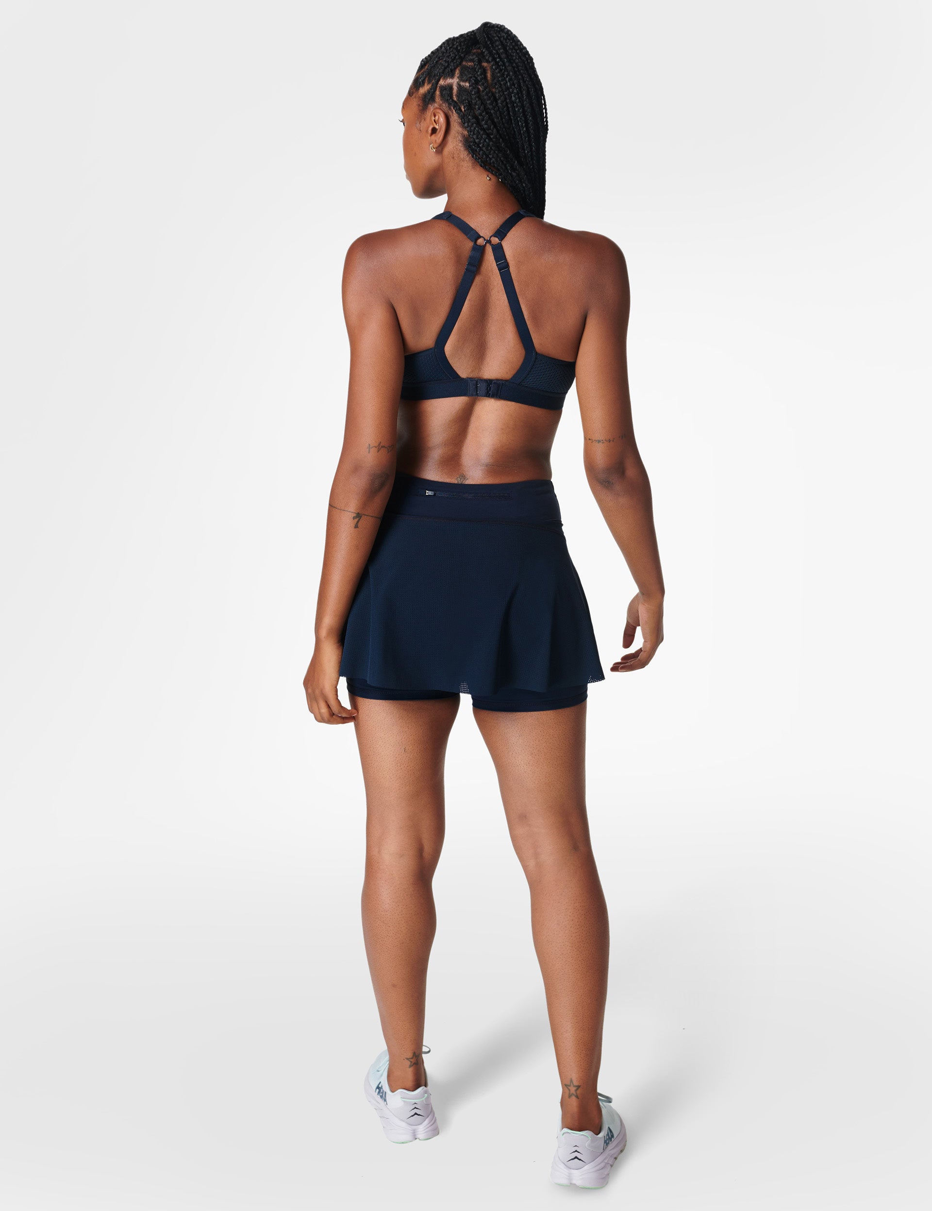 Best Women's Ultra Running Sports Bra - Breathable & Supportive Navy Blue Activewear for High-Intensity Workouts, Marathon Training & Outdoor Fitness