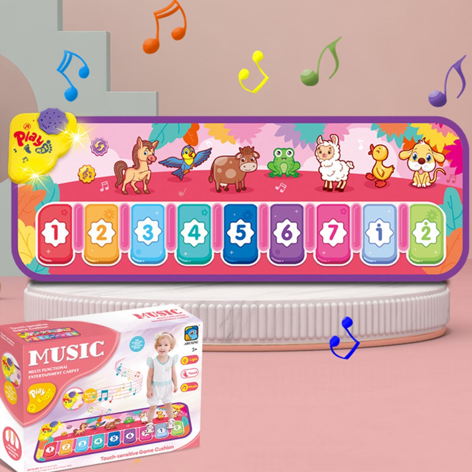 Interactive Musical Dance Mat for Kids - Touch Play Piano Mat with Integrated Songs, Educational Animal Sounds, Fun Learning Toy for Home Play & Party Entertainment