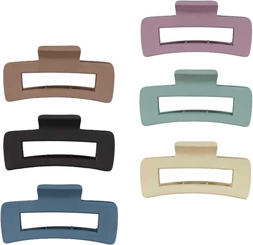 Minta 6-Piece Large Hair Claw Clips - Colorful Hair Accessories for Women - Perfect for Updos, Ponytails & Everyday Styling