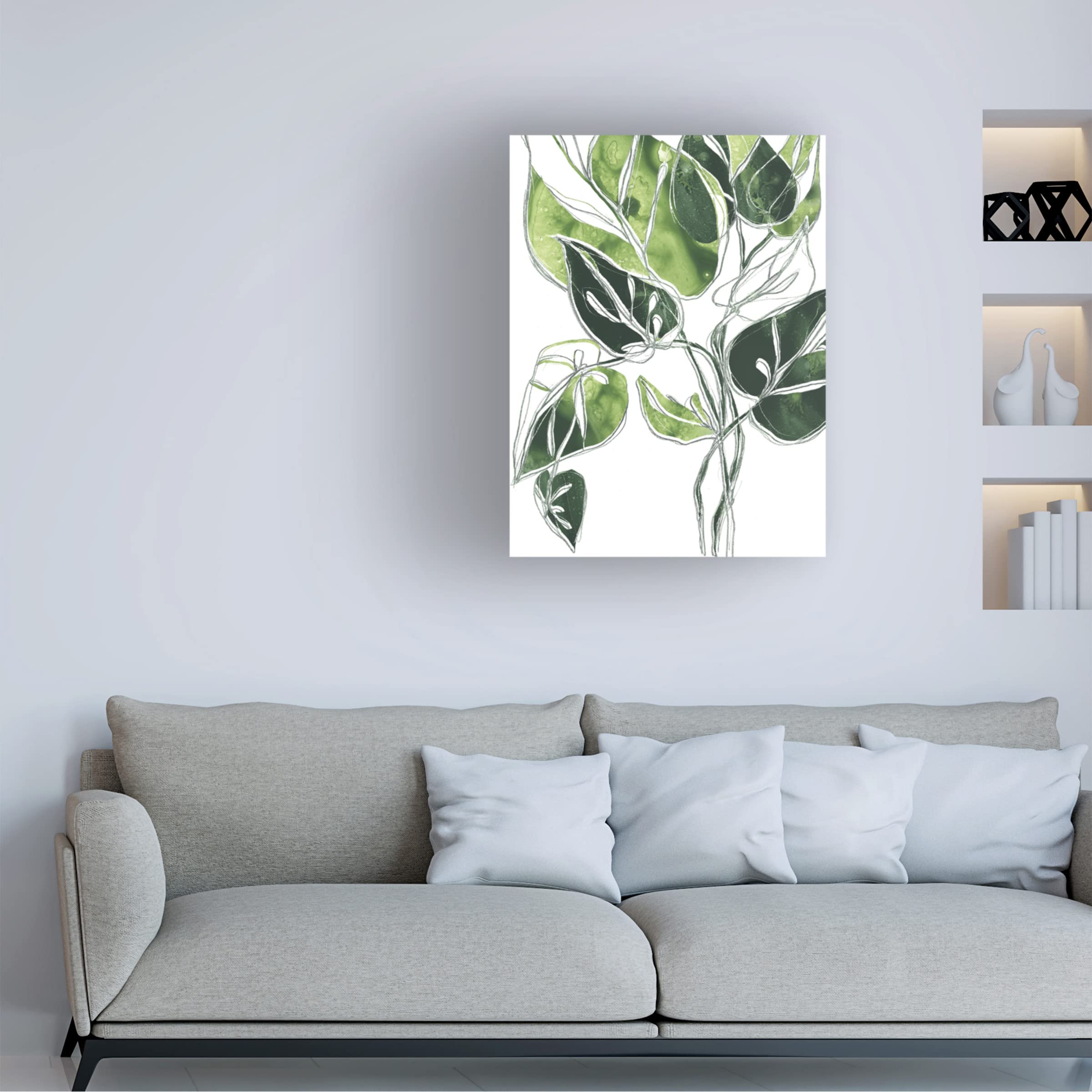 Expressive Palm II Canvas Wall Art by June Erica Vess - Modern Tropical Botanical Painting for Living Room, Bedroom & Office Decor