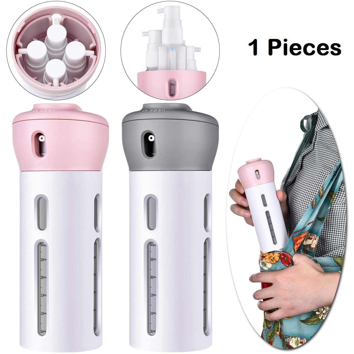FAYBY 4-in-1 Travel Bottle Set - Leakproof Shampoo, Lotion, Gel & Cream Containers | BPA-Free Plastic Toiletries Kit for Shower, Gym & Vacation (Multicolor) - Perfect for Camping, Air Travel & Hotel Stays