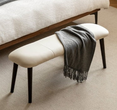Solid Oak Wood Storage Bench with Upholstered Seat - Perfect for Entryway, Bedroom, or Living Room Organization