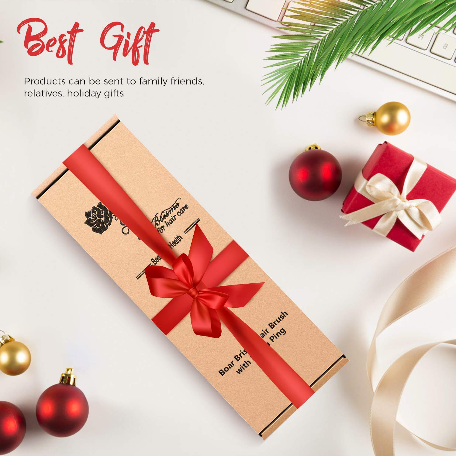 Boar Bristle Hair Brush for Women & Kids - Best Paddle Detangling Brush for Curly & Smooth Hair - Adds Shine & Reduces Frizz - Perfect for Daily Styling, Salon Use & Travel