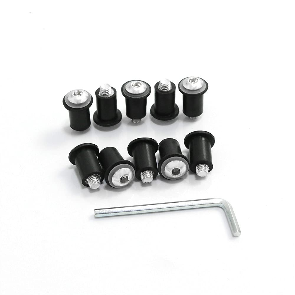 WYNMOTO Motorcycle Fairing Bolt Kit with Screws, Nuts & Washers - Compatible with Ducati 959, 1299, 959s, 1098, 848, 1198 - Windscreen & Windshield Mounting Hardware (Silver) - Perfect for Bike Maintenance & Windshield Replacement