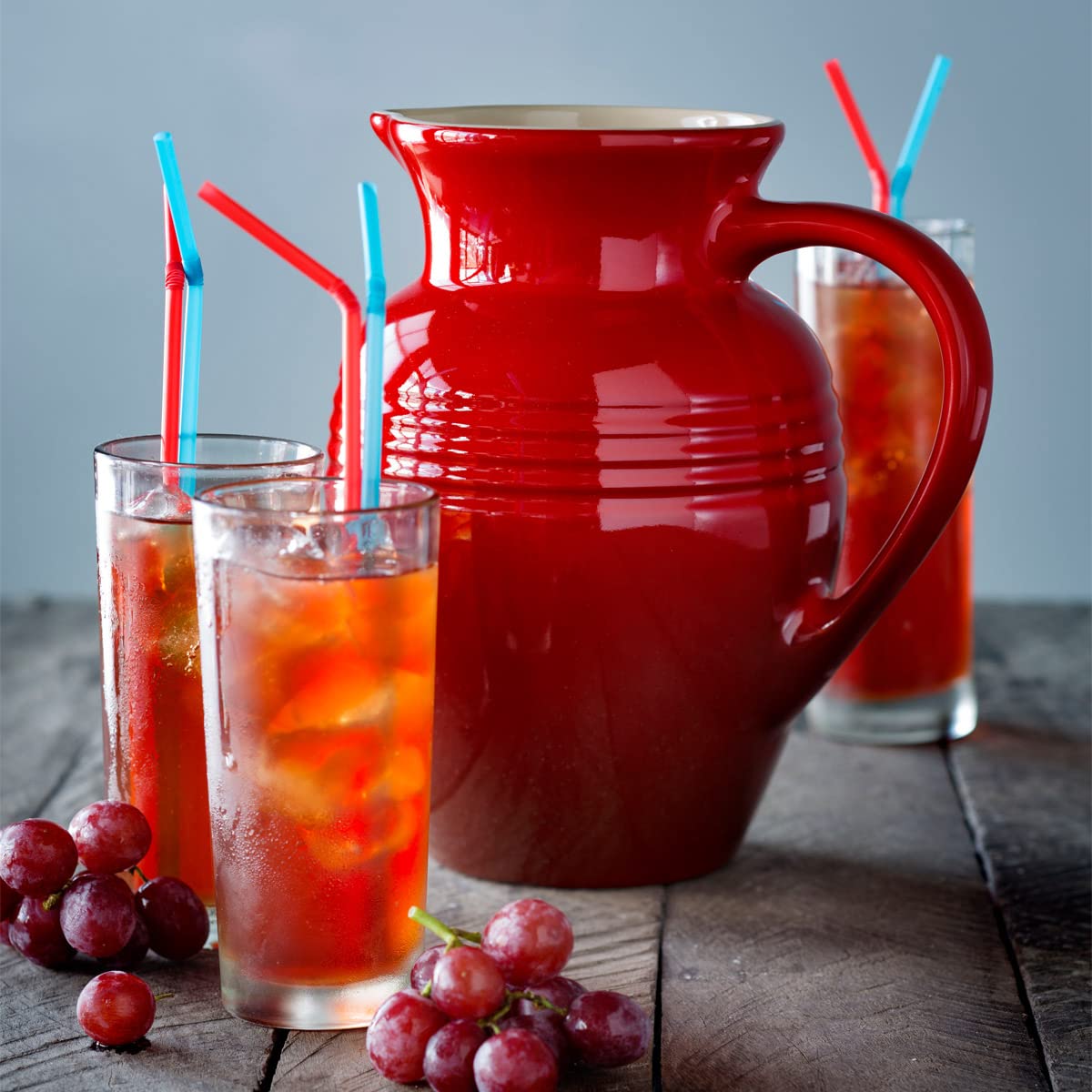 Le Creuset 2-Quart Stoneware Pitcher in Cherry Red - Perfect for Iced Tea, Lemonade & Summer Beverages Serving
