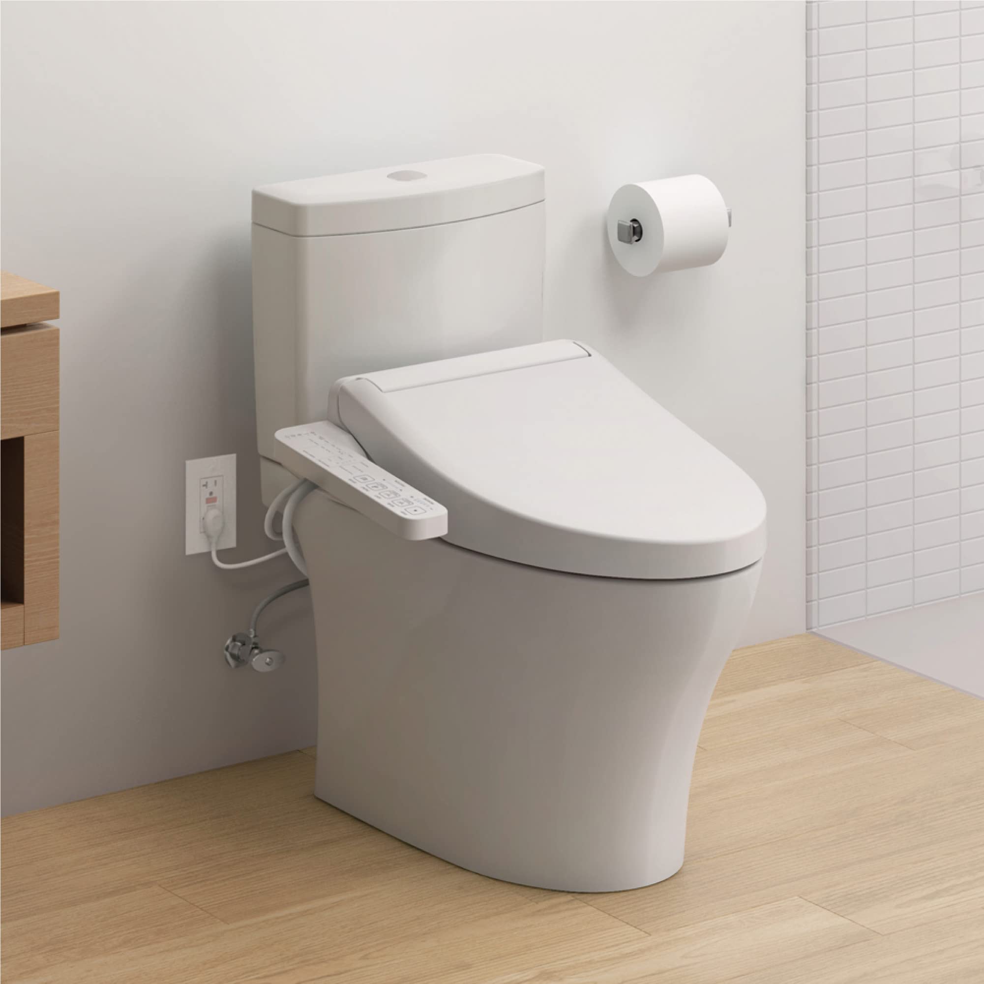 TOTO SW3073#01 WASHLET C2 Round Electronic Bidet Toilet Seat - Cotton White | Heated Seat, Warm Water Wash | Perfect for Modern Bathrooms & Smart Home Upgrades