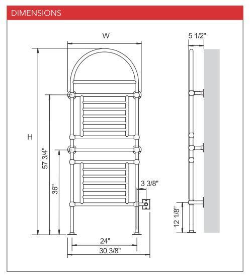 MYSON European Traditional Hardwired Towel Warmer - EB49 Model, 31