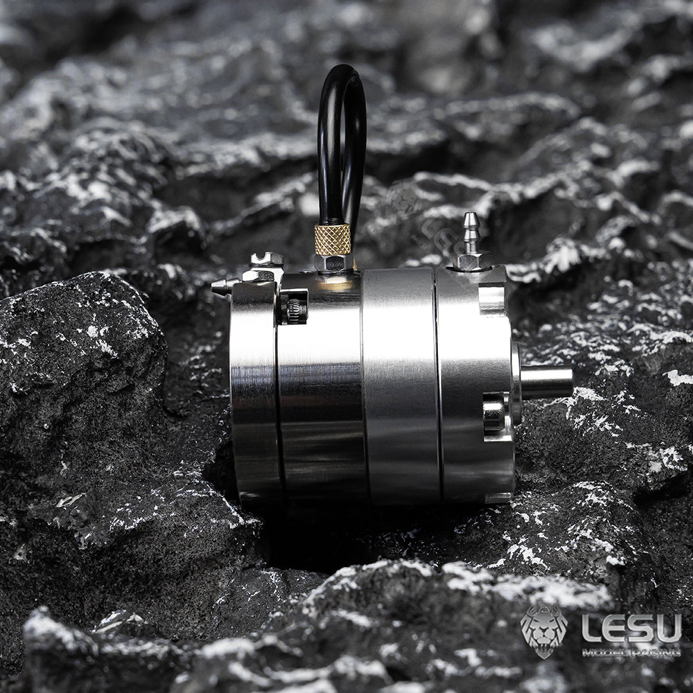 LESU Stainless Steel Hydraulic Rotary Motor Oil Slip Ring for 1/14 Scale RC Hydraulic Truck & Excavator - Durable 270° Rotation Tank Decoration - Perfect for RC Construction Vehicle Models and DIY Hydraulic Systems