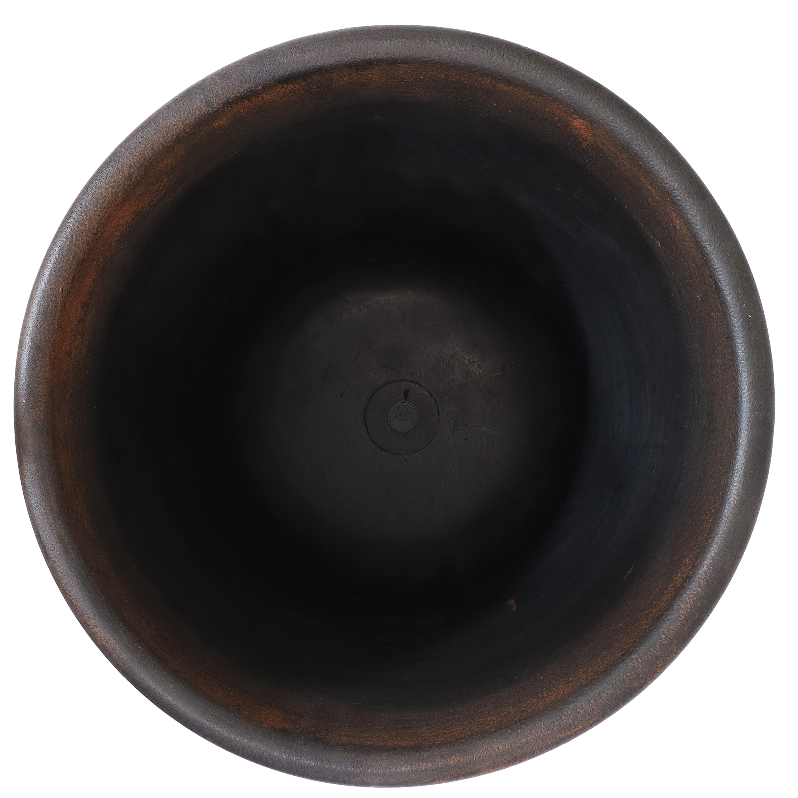 13-Inch Laurel Large Polyresin Plant Pot - Round Outdoor Planter with Drainage Holes - Rust Finish - 4 Pack - Perfect for Patio, Garden & Home Decor