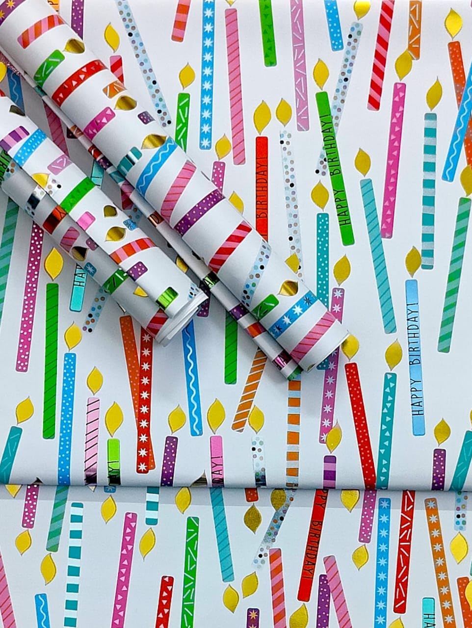 TERA 13 Multicolor White Gift Wrapping Paper Sheets - 10pcs Large Premium Gift Wrap Roll for Christmas, Birthday & Party Presents - Perfect for DIY Paper Bags, Gift Boxes & Creative Packaging