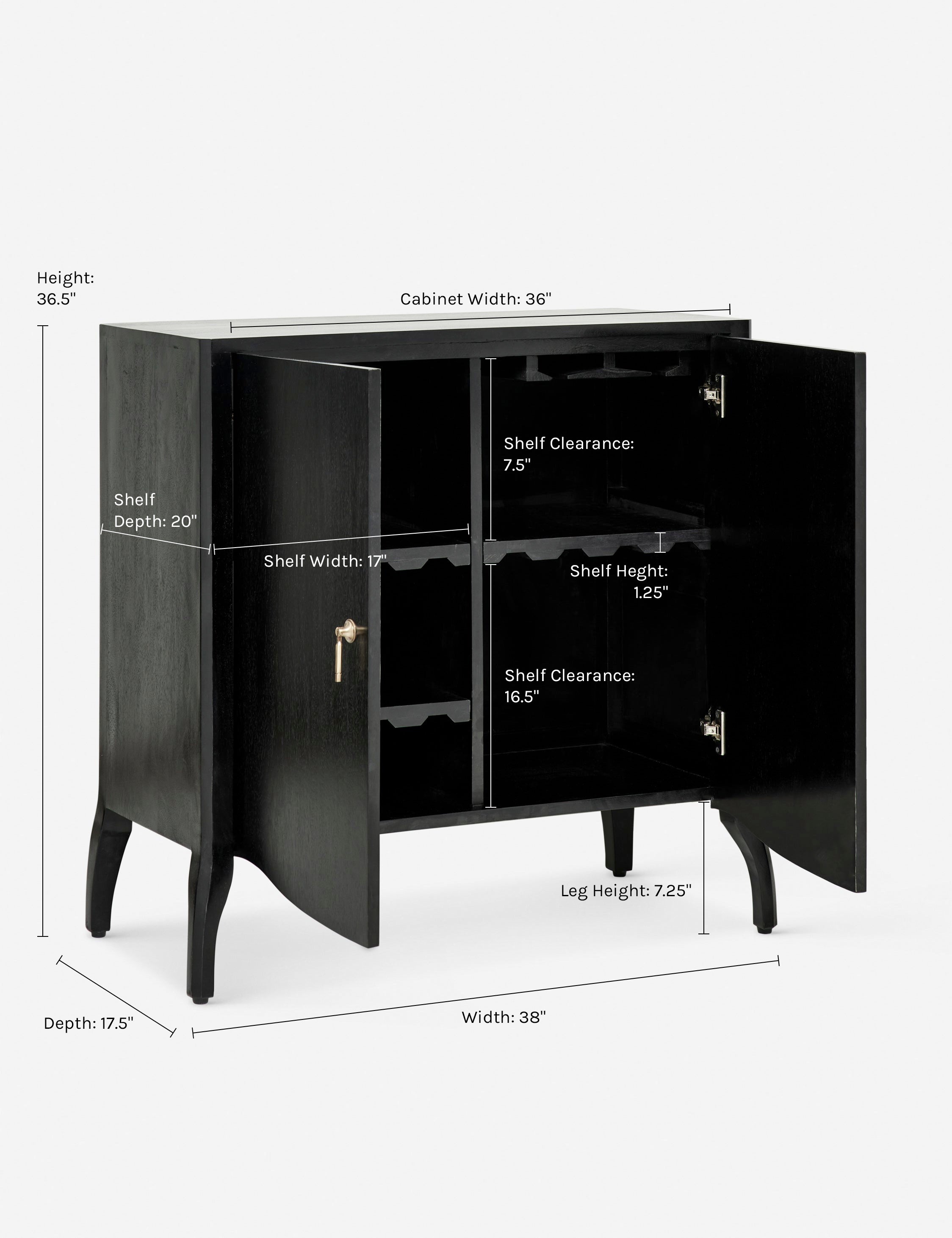 Anabella Bar Cabinet - Modern Home Bar Furniture for Wine & Liquor Storage | Perfect for Living Room, Dining Room & Entertaining