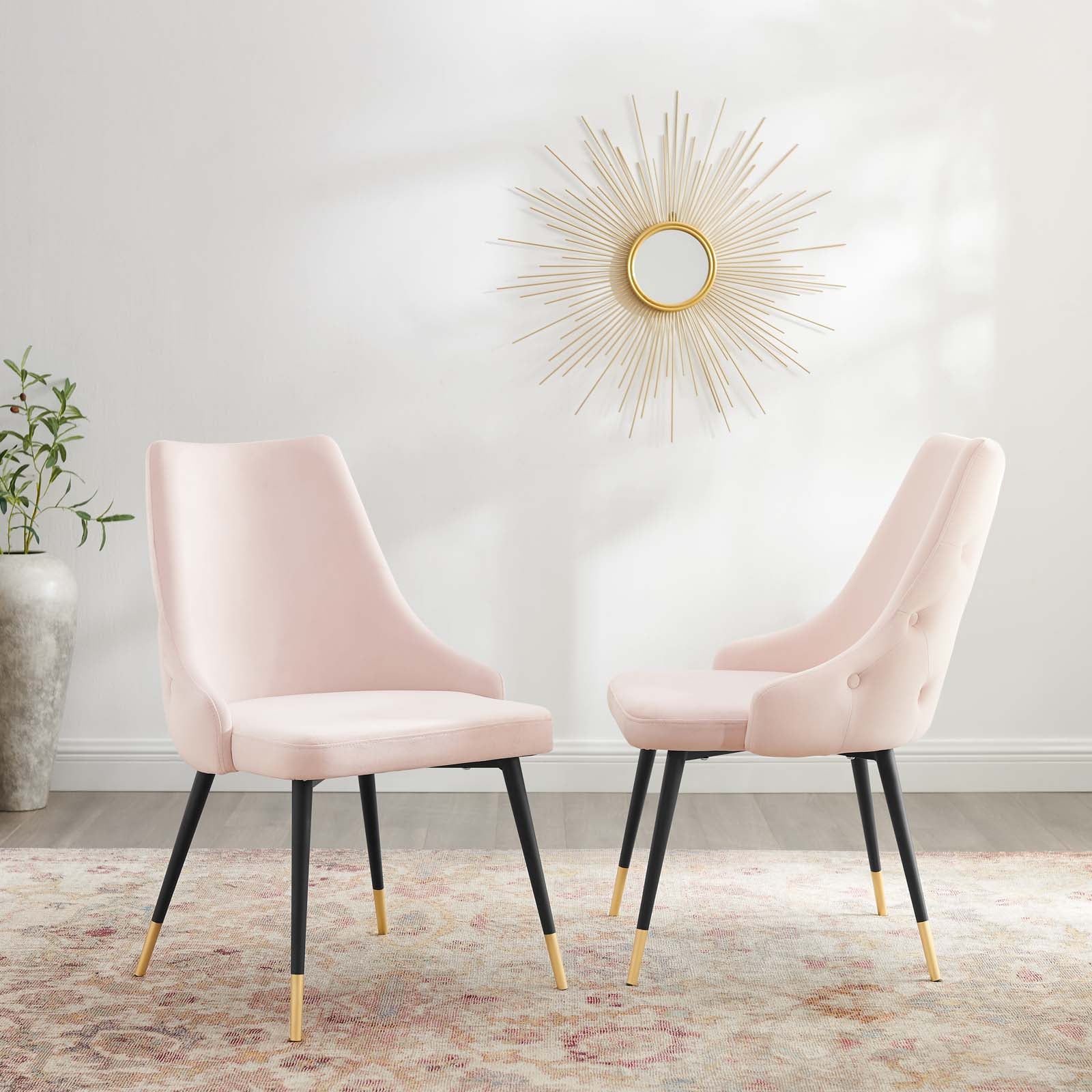 Luxury Adorn Dining Side Chairs - Set of 2 Velvet Upholstered Seats for Elegant Dining Room & Kitchen - Perfect for Home Decor, Dinner Parties & Entertaining Guests