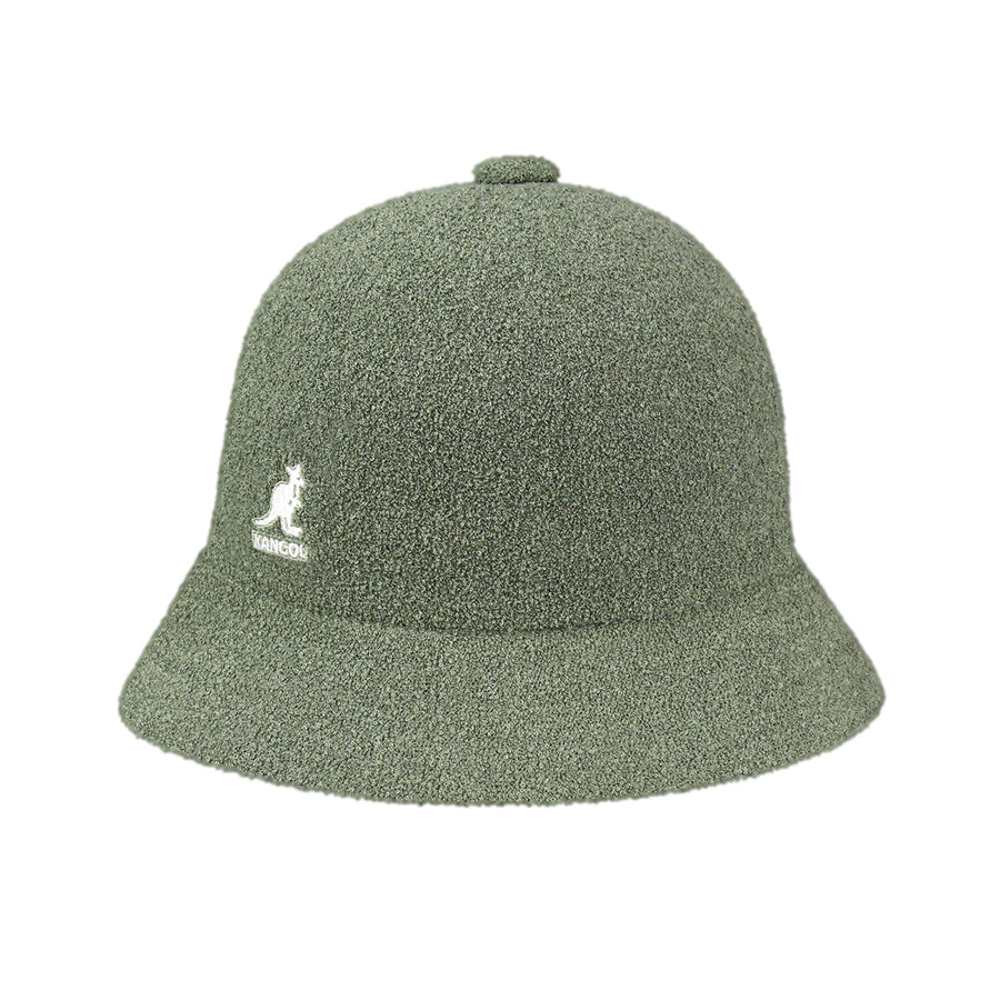 KANGOL BERMUDA CASUAL 0397BC Bucket Hat - Oil Green Color, Adjustable Strap, Sun Protection for Outdoor Activities, Beach, Hiking & Travel