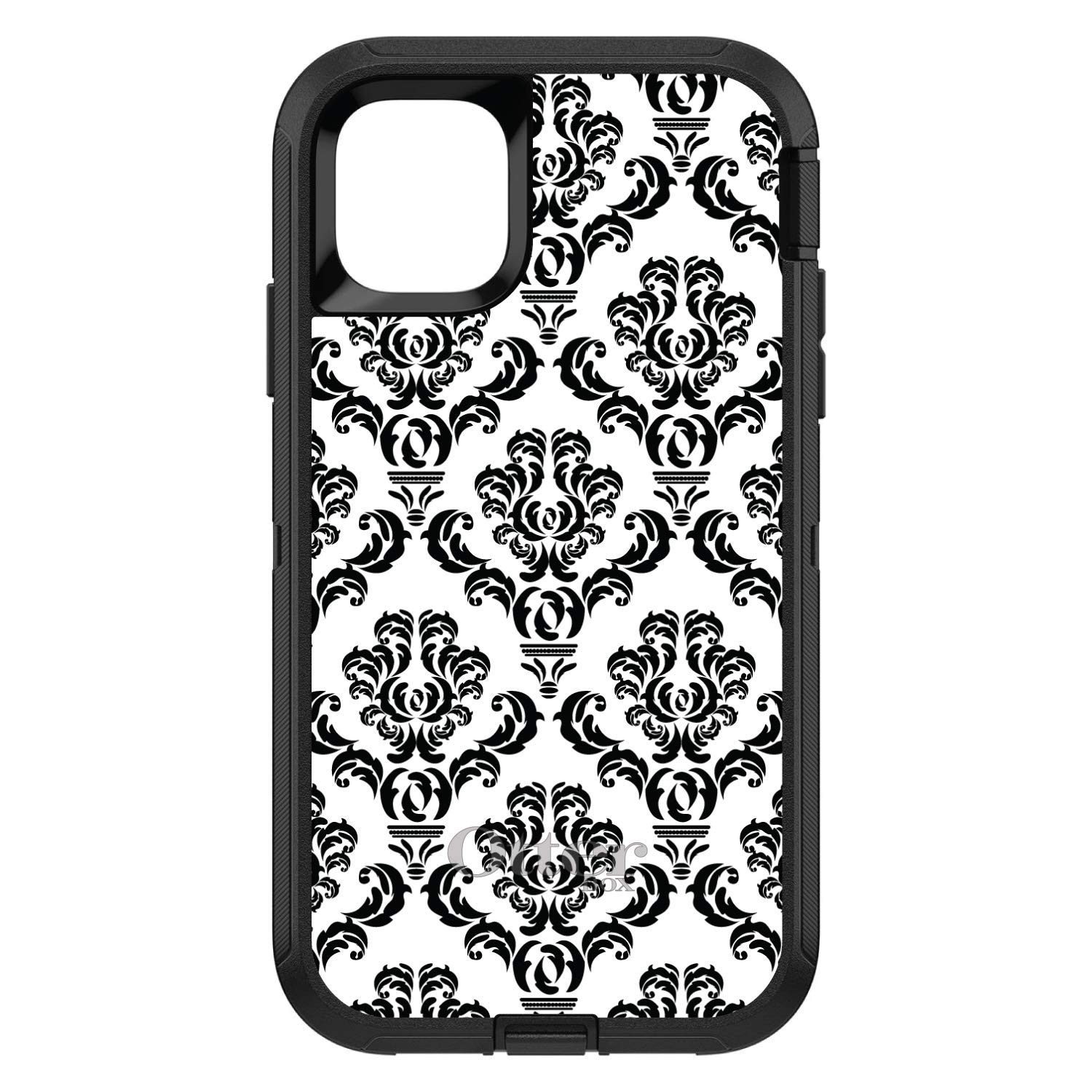 DistinctInk iPhone 12 Pro MAX Case (6.7 Inch) - Premium Protective Phone Cover with Floral Damask Pattern | Shockproof & Durable Replacement for OtterBox Defender | Perfect for Work, Travel & Everyday Use