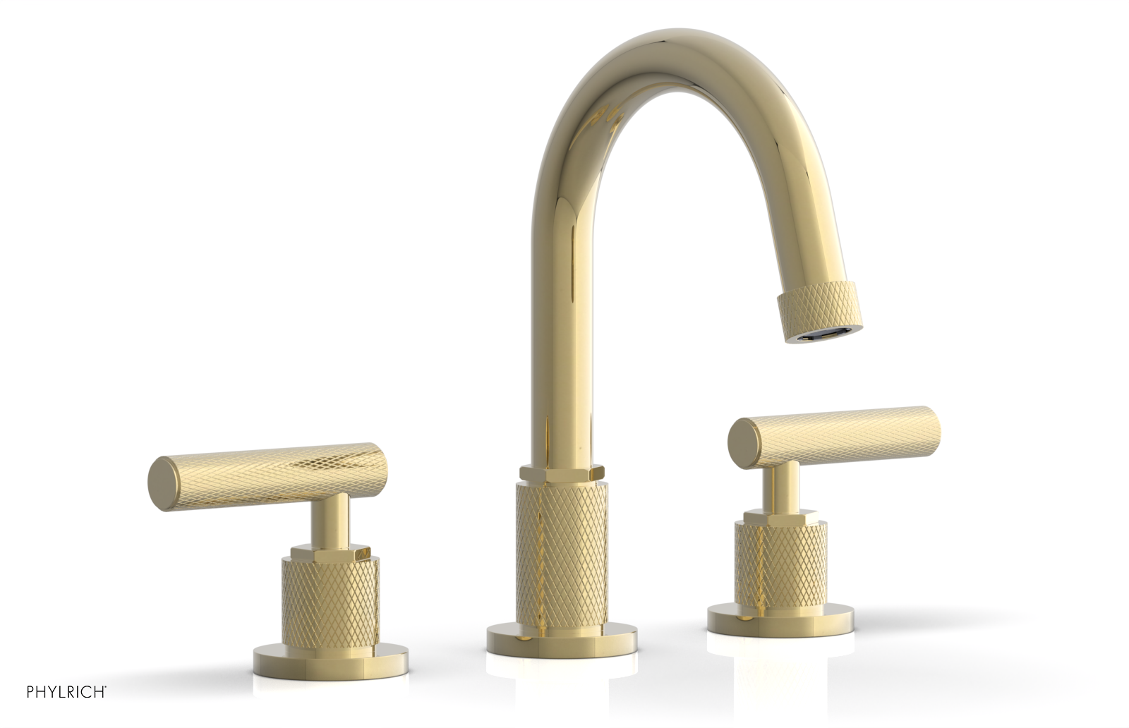 DUSTRIE Widespread Bathroom Faucet with Lever Handle - Knurled Design 371-02 for Modern Vanity Sinks and Powder Rooms