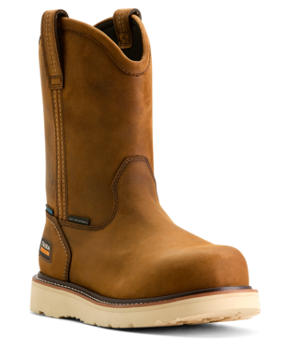 Ariat Rebar Composite Toe Pull-On Work Boots - Slip-Resistant, Comfortable & Durable for Construction, Ranch & Outdoor Work