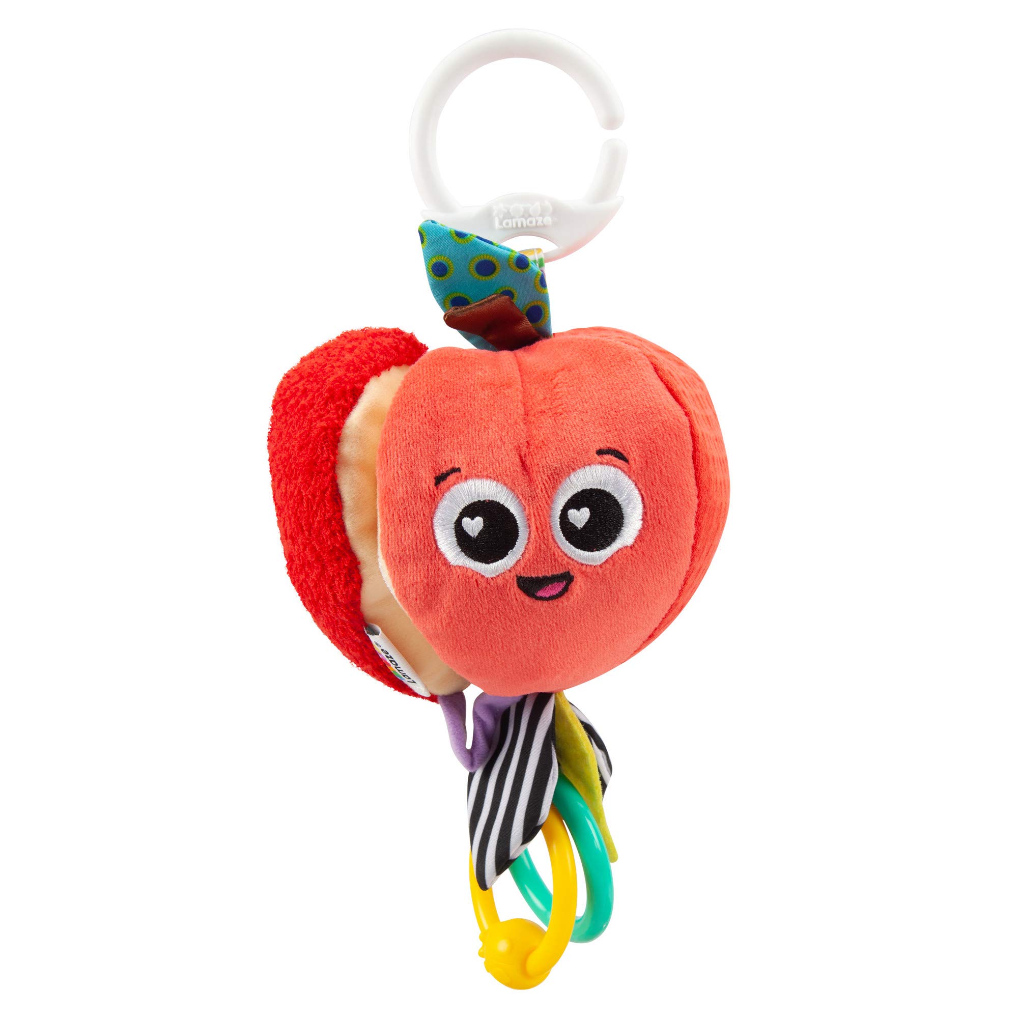 Lamaze Archer The Apple Clip & Go Baby Toy - Soft & Interactive Infant Toy for Strollers, Car Seats & Playtime (6+ Months)