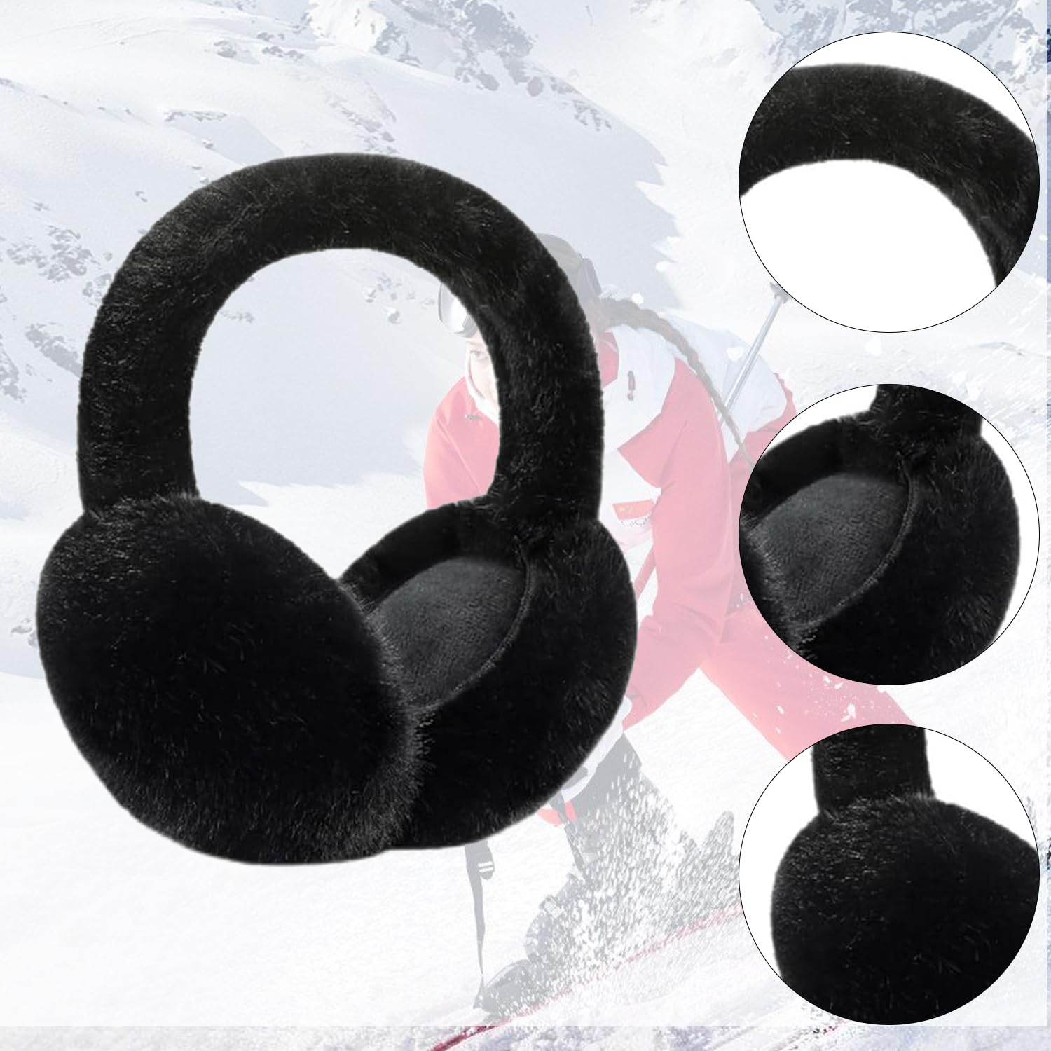 Cozy Winter Ear Muffs for Women & Men - Adjustable Faux Fur Earmuffs Headband for Cold Weather - Perfect for Skiing, Snowboarding & Outdoor Activities