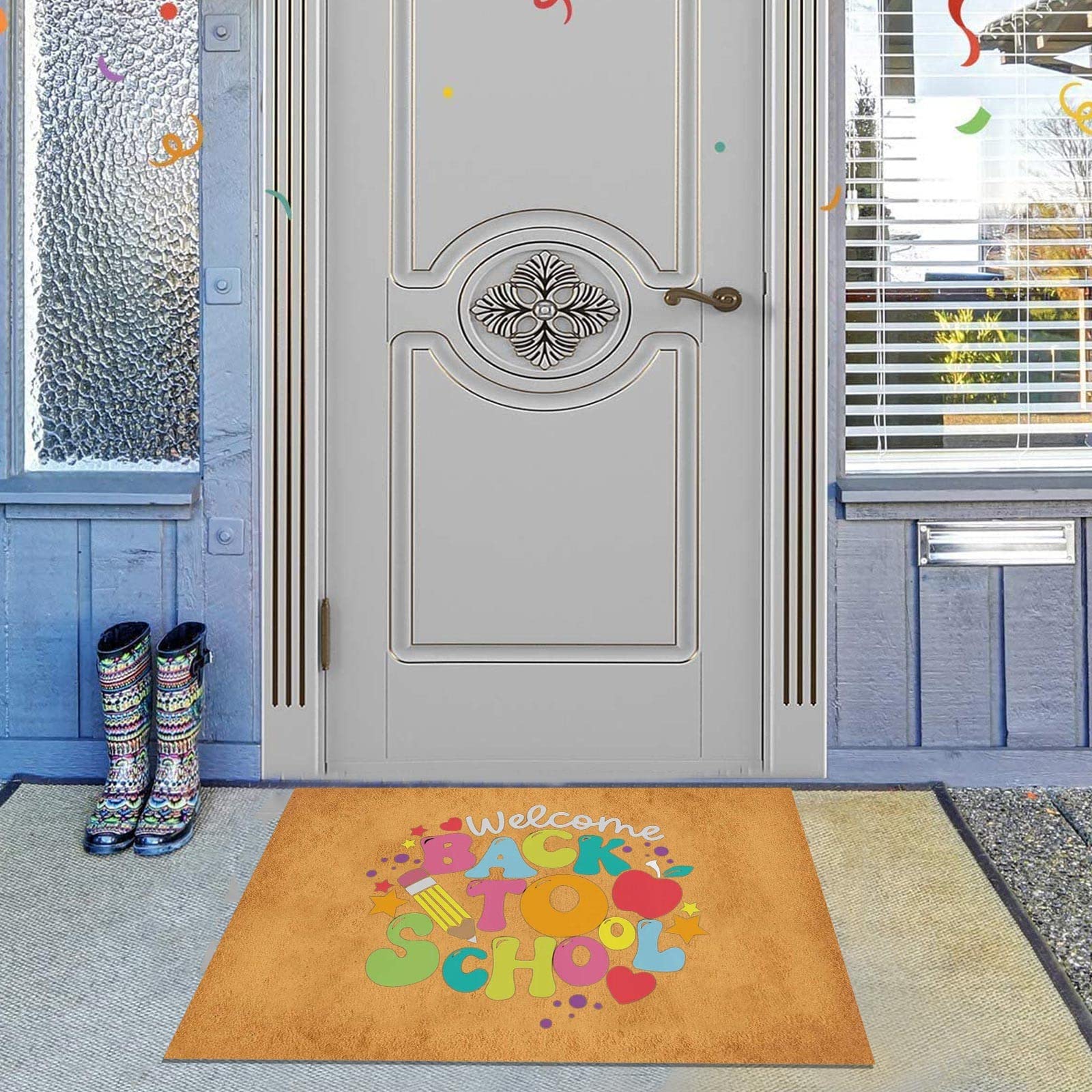 Funny Welcome Doormat for Front Door - 16x24 Inch Non-Slip Back to School Mat with Humorous Design, Perfect for Entryway, Classroom, Bathroom & Outdoor Use - First Day of School Gift Idea