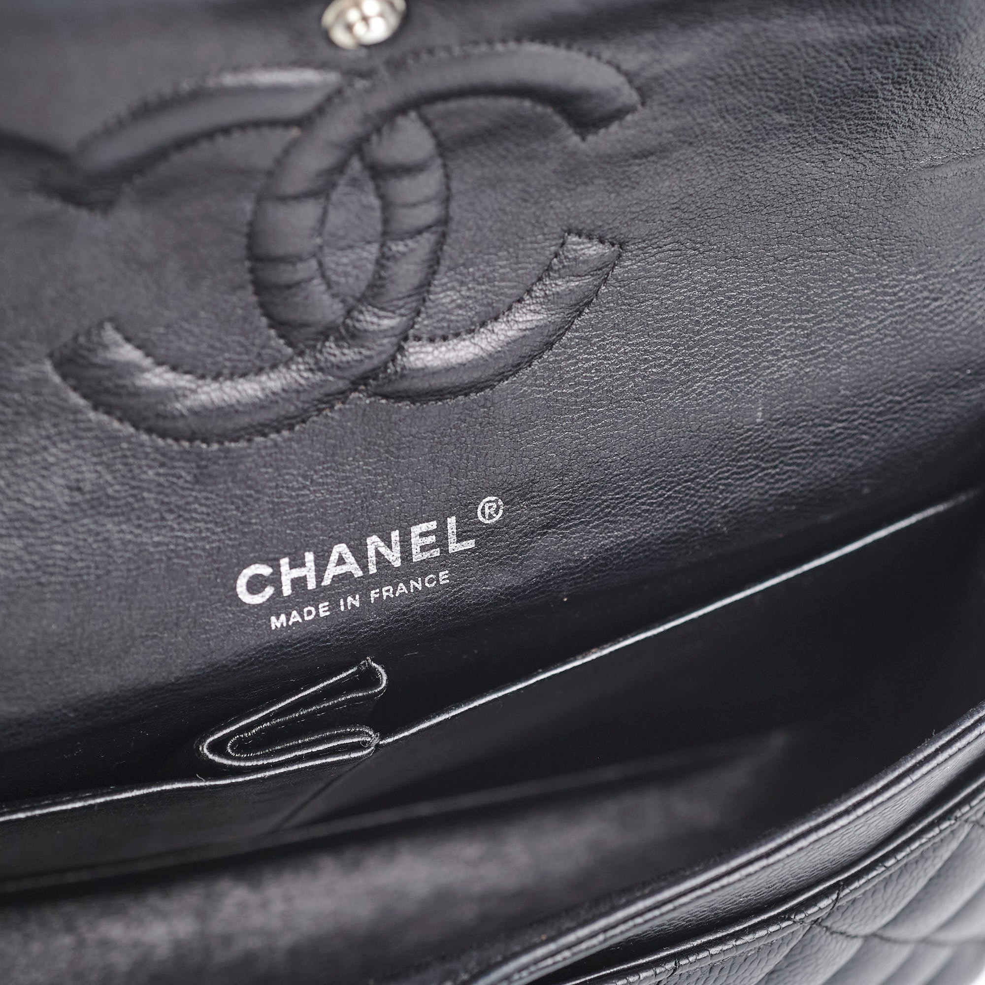 Chanel Caviar Leather Medium/Large Double Classic Flap Bag in Black | Luxury Designer Handbag for Women | Perfect for Work, Evening Events & Everyday Use