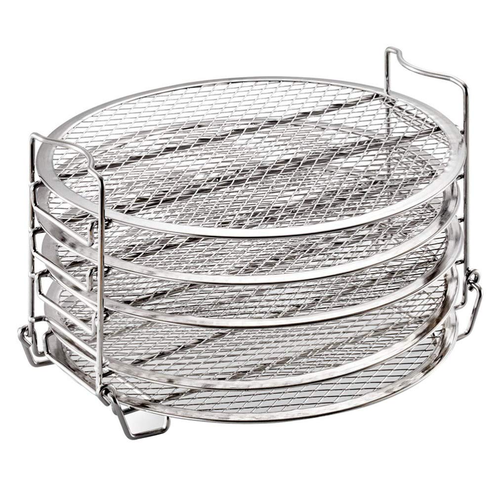 Yardwe 5-Tier Stainless Steel Air Fryer Rack & Dehydrator Tray Set for Fruits, Vegetables, Jerky - Multi-Layer Cooking Accessory for Ninja, Instant Pot, Cosori Air Fryers (Assorted Colors) - Perfect for Healthy Snacks, Meal Prep & Food Preservation