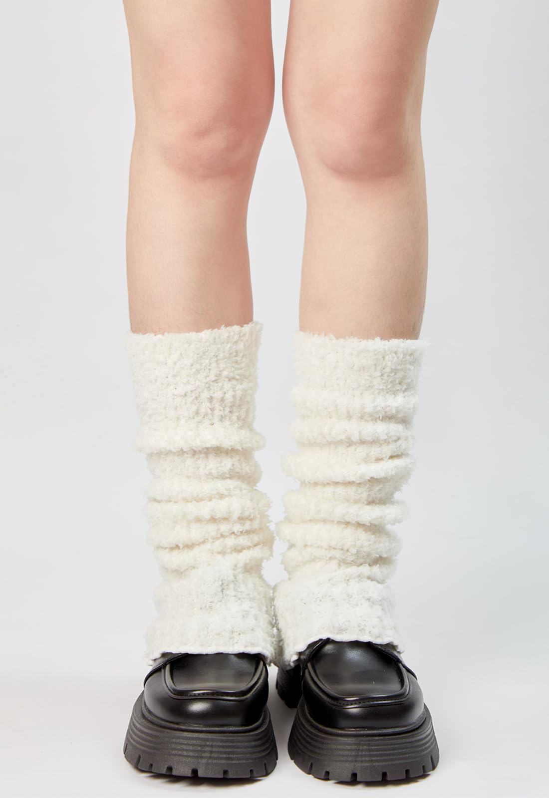 Women's Knit Fuzzy Leg Warmers - Winter Boot Socks for Concerts & College
