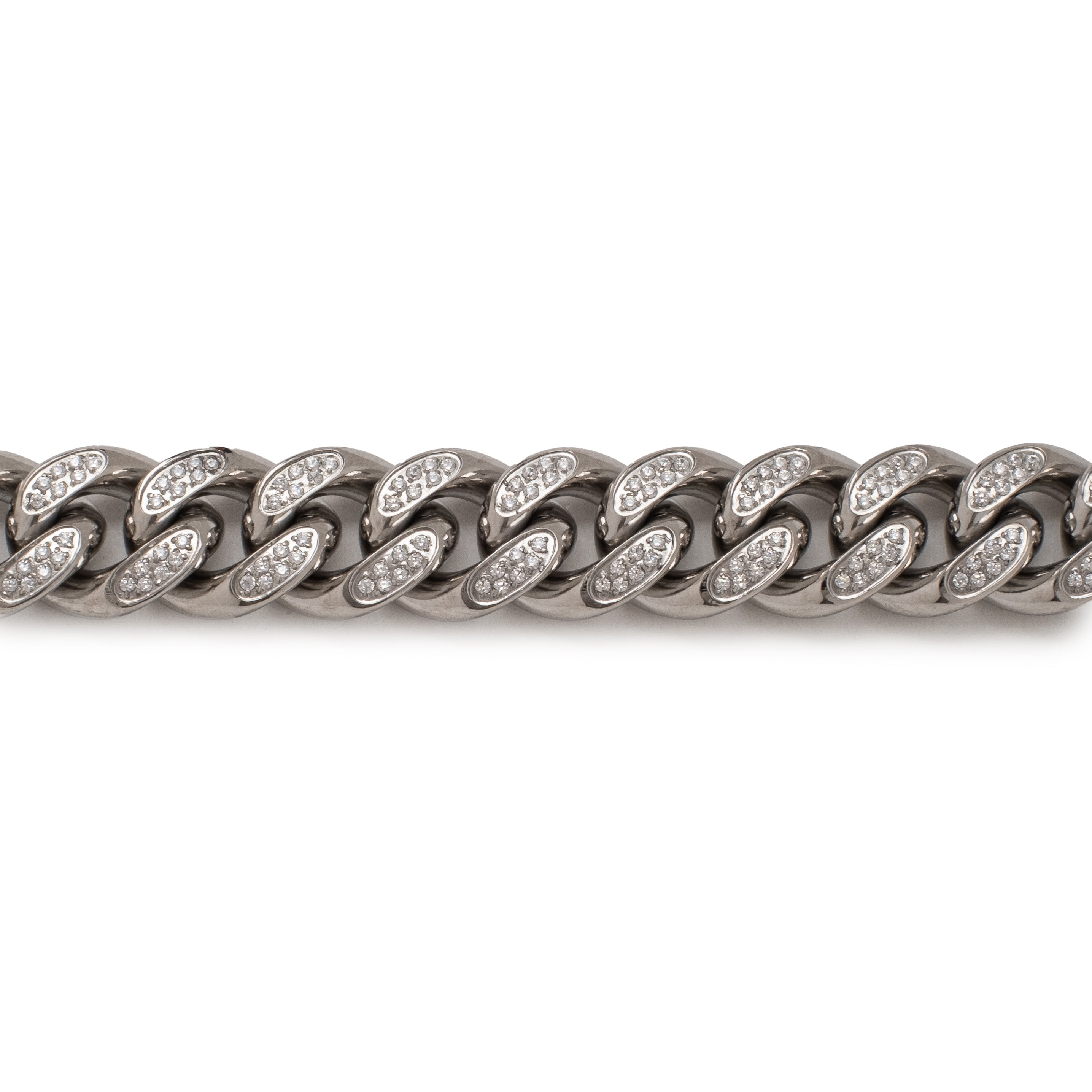 12mm Iced Pavé Cuban Chain Stainless Steel Men's Necklace - Perfect for Hip Hop Fashion, Streetwear & Gift Giving
