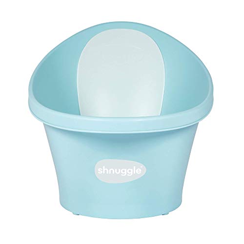 BEABA by Shnuggle Baby Bath Tub with Bump Support & Foam Backrest - Newborn to 12 Months Infant Bathtub for Safe Bathing | Aqua Color | Perfect for Nursery, Baby Shower Gift & Home Use