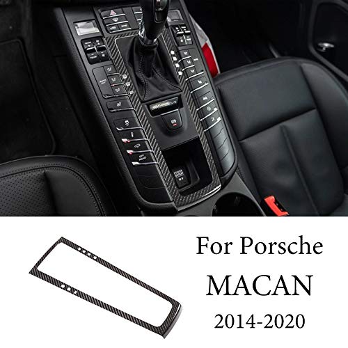 Premium Real Carbon Fiber Center Console Trim Cover for Porsche Macan 2014-2020 - Interior Car Accessories & Gear Frame Upgrade - Perfect for Luxury Car Enhancement & Driving Comfort