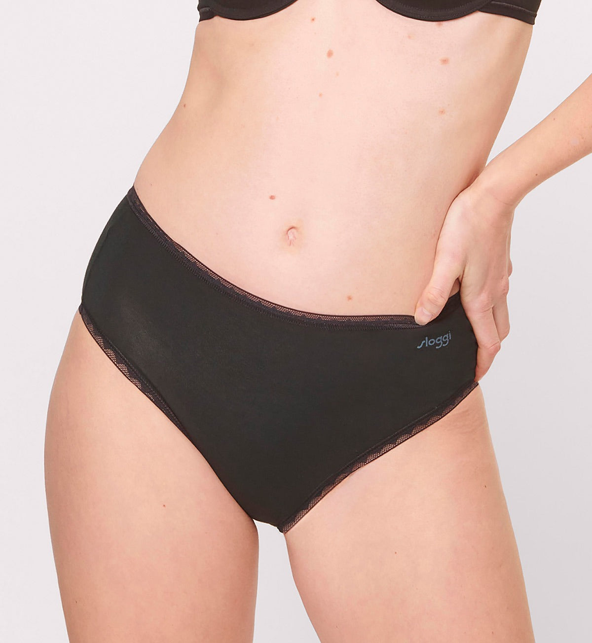 SLOGGI GO High Waist Underwear 2-Pack - Comfortable & Breathable Cotton Panties for Women - Perfect for Everyday Wear, Workout & Lounge
