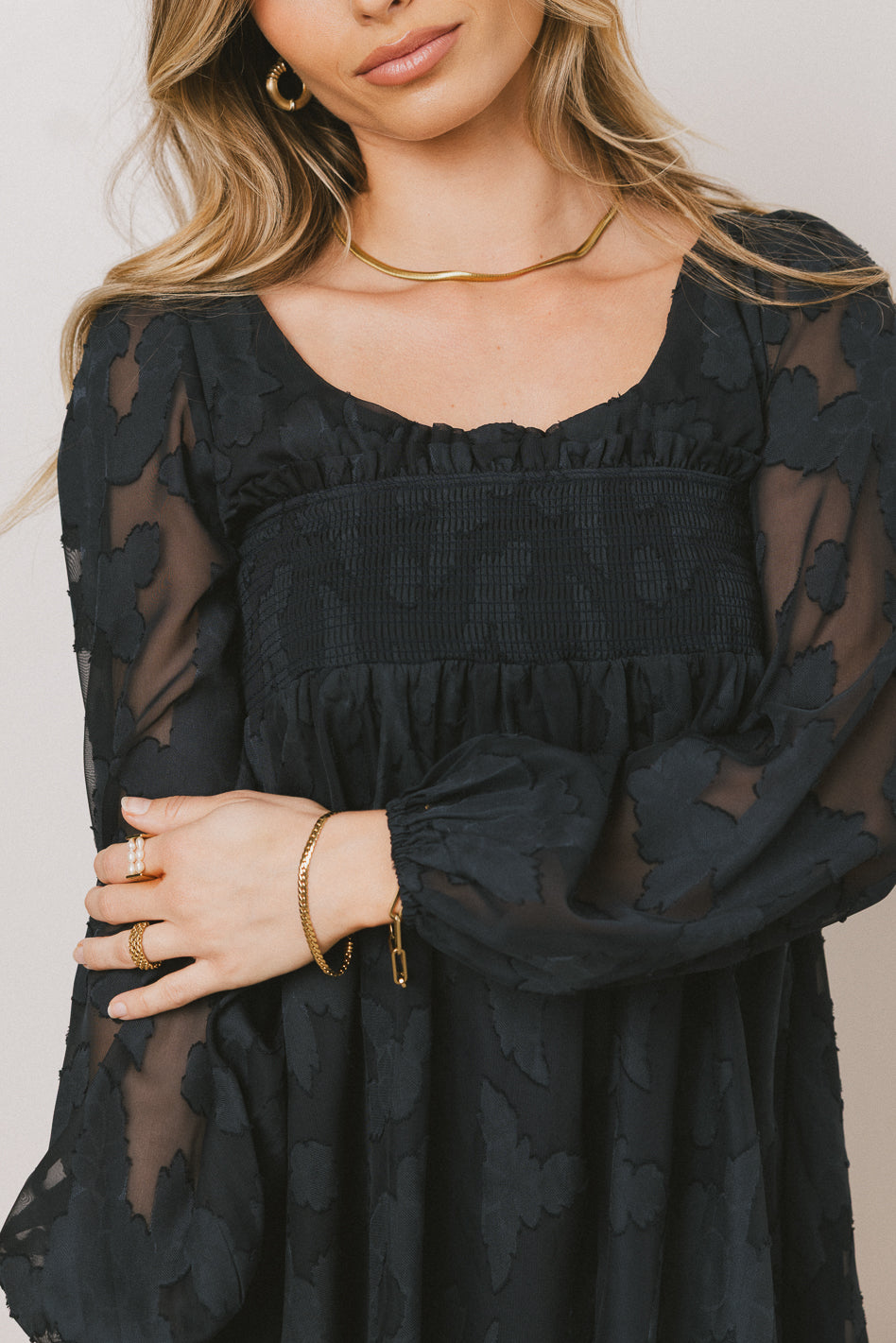 Navy Blue Miles Smocked Mini Dress for Women - Floral Summer Dress for Beach, Party & Casual Wear