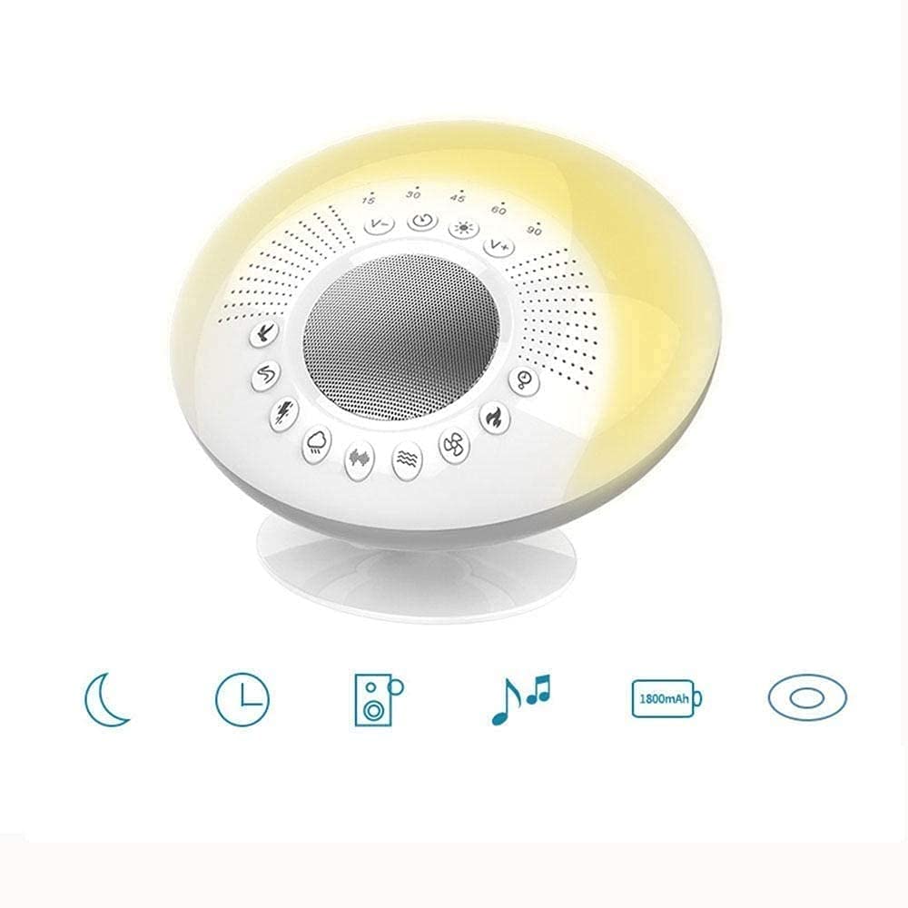 White Noise Sound Machine with 6 Relaxing Nature Sounds - Portable Sleep Therapy for Home, Office & Travel - Perfect for Babies, Meditation & Better Sleep