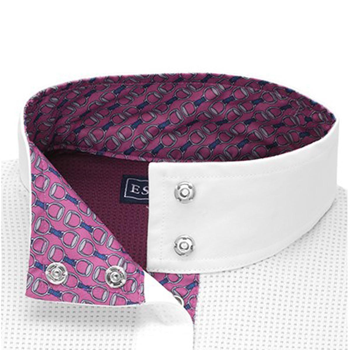 Essex Classics Girls Stirrups PLUM Luna Performance Long Sleeve Show Shirt - Equestrian Riding & Horse Show Competition Outfit for Young Riders