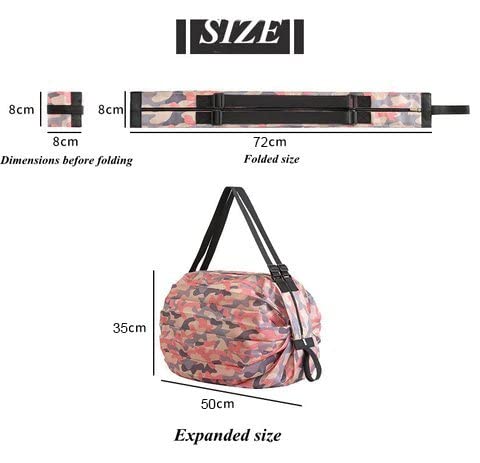 Large Capacity Foldable Shopping Bag - Reusable One-Shoulder Tote for Groceries, Travel & Beach | Eco-Friendly Portable Shopping Tote for Women & Men | Perfect for Supermarket, Picnic & Daily Use