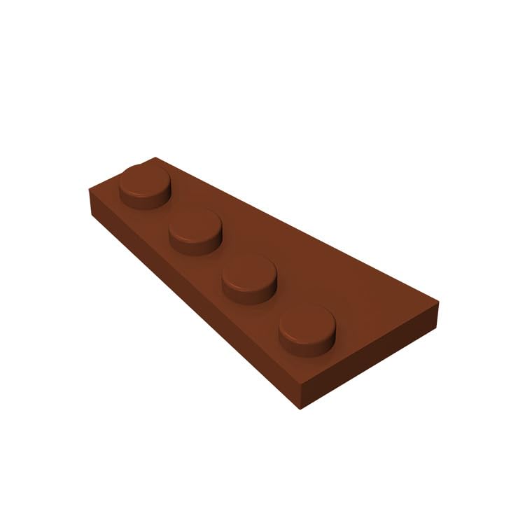 100-Piece Classic Brown 4x2 Right Wedge Plate Building Blocks - Bulk Lego-Compatible Bricks for Creative Construction & DIY Projects (Color: Brown) - Perfect for Kids' STEM Toys, Model Building & Educational Play