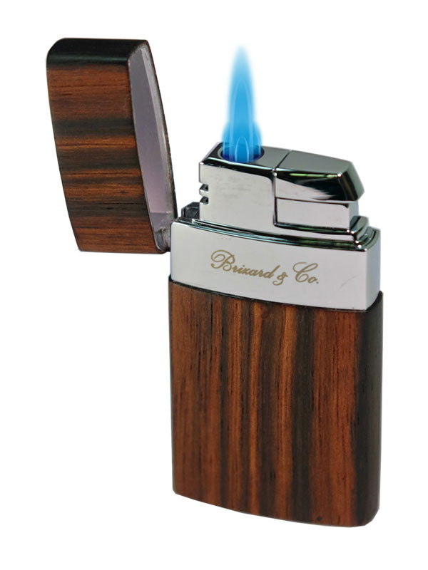 Premium Venezia Macassar Ebony Wood Cigar Lighter - Elegant Butane Torch for Cigars, Perfect for Smoking Lounges, Outdoor Gatherings & Gifts