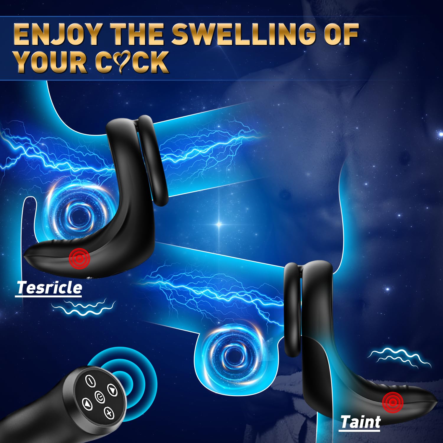 **Remote Control Vibrating Cock Ring - Silicone Dual Stimulator for Men, Perineum & Penis Massager - Adult Sex Toy for Couples & Solo Play - Enhance Intimacy & Pleasure in the Bedroom**