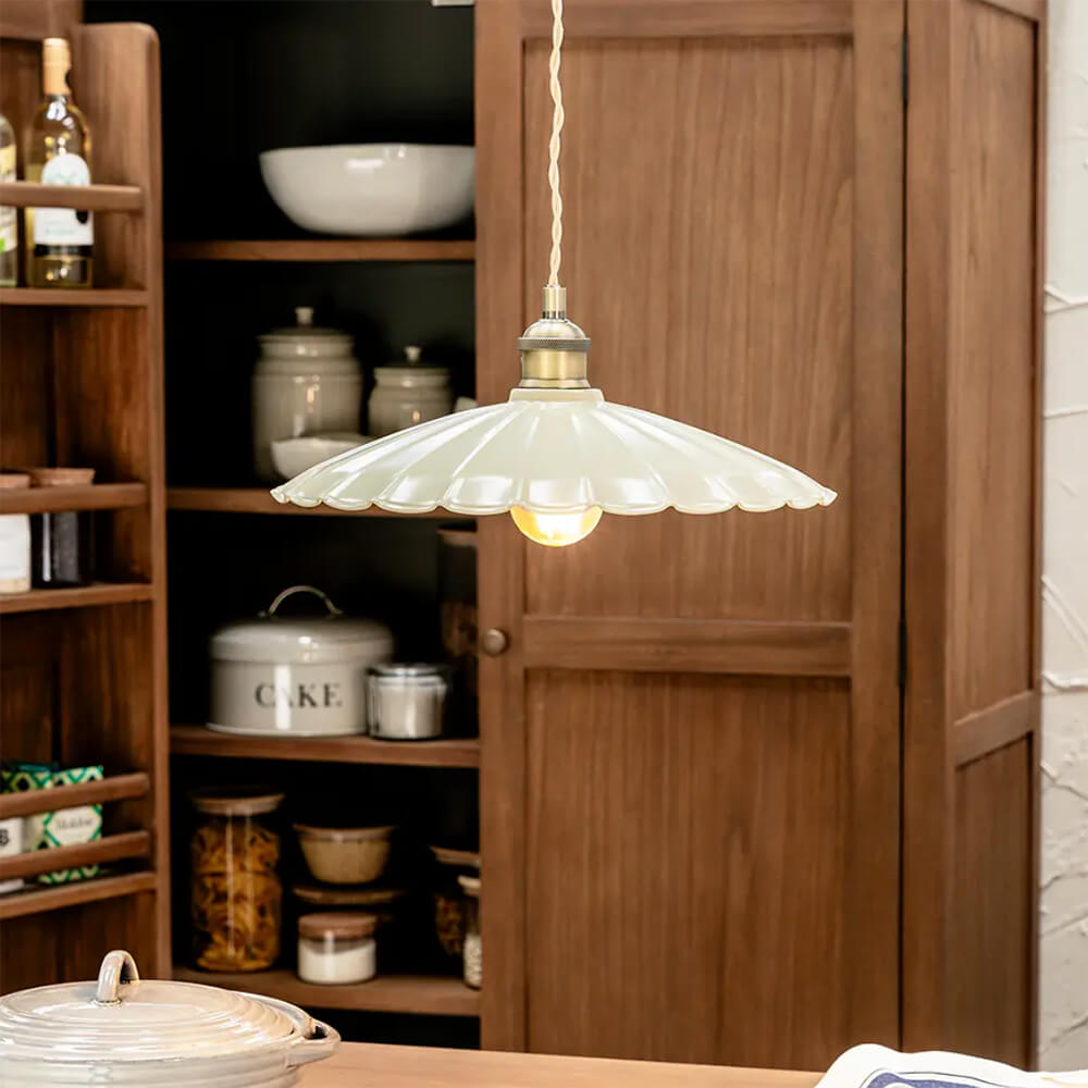 Wanstrow Modern Clay Pendant Light - Handcrafted Ceramic Hanging Lamp for Kitchen, Dining Room & Bedroom Decor