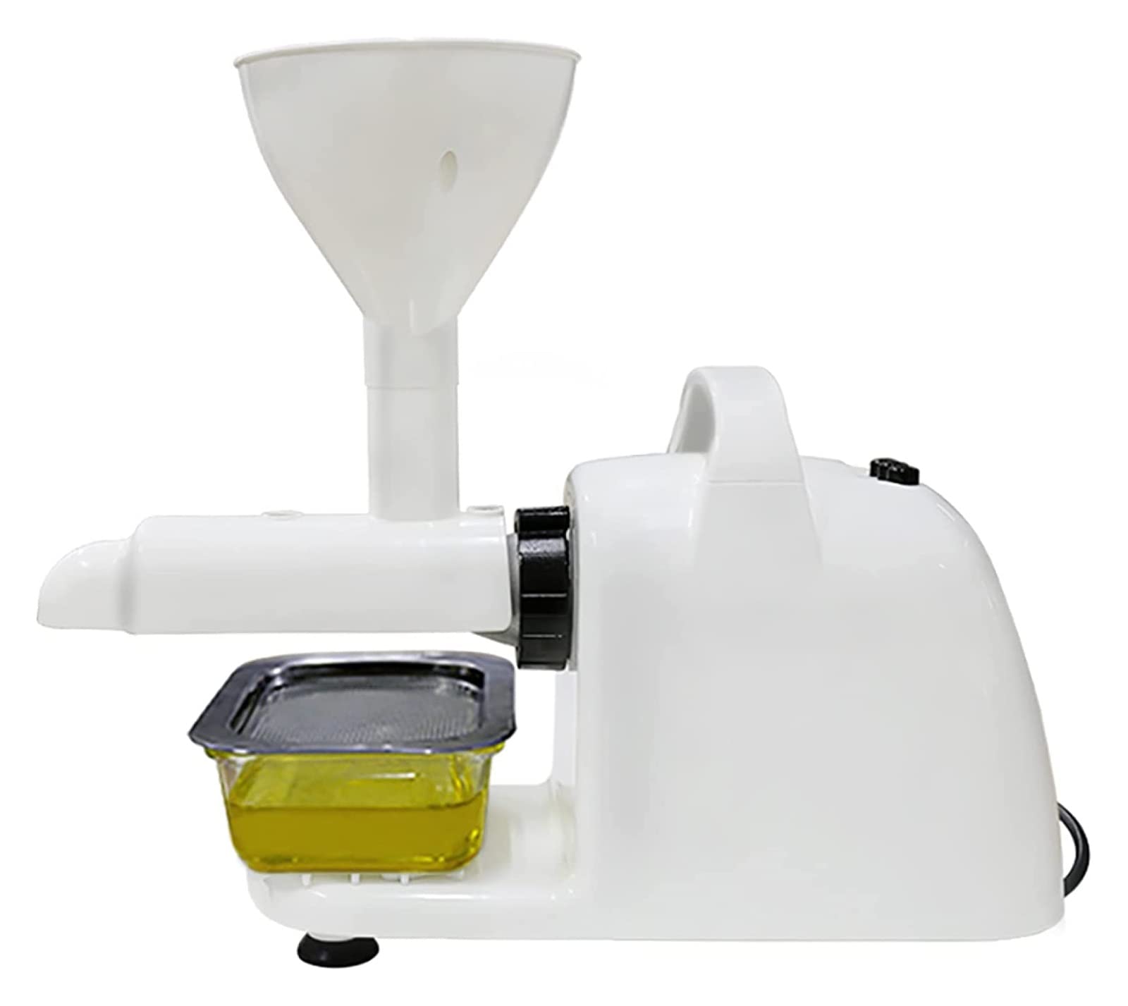 Electric Oil Press Machine for Home Use - Peanut, Sesame, Walnut & Flax Seed Oil Expeller - White (44x19x39cm) - Perfect for Healthy Cooking, DIY Oil Extraction & Homemade Beauty Products