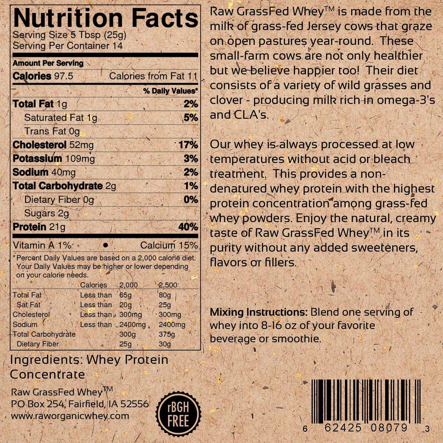 Grass Fed Whey Protein Powder - 100% Natural, Undenatured, GMO-Free, Hormone & Gluten Free, Unflavored & Unsweetened (12oz) | Pure Protein Supplement for Muscle Recovery, Weight Loss & Healthy Lifestyle