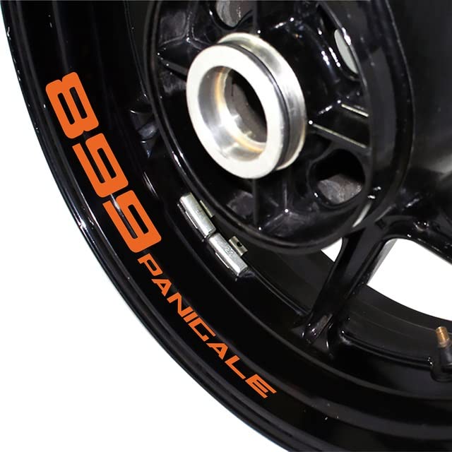 Ducati 899 Panigale Reflective Motorcycle Wheel Rim Decal Kit - Waterproof Tire Stickers for Enhanced Night Visibility (Orange) - Perfect for Street Bikes, Safety Riding & Custom Bike Decoration