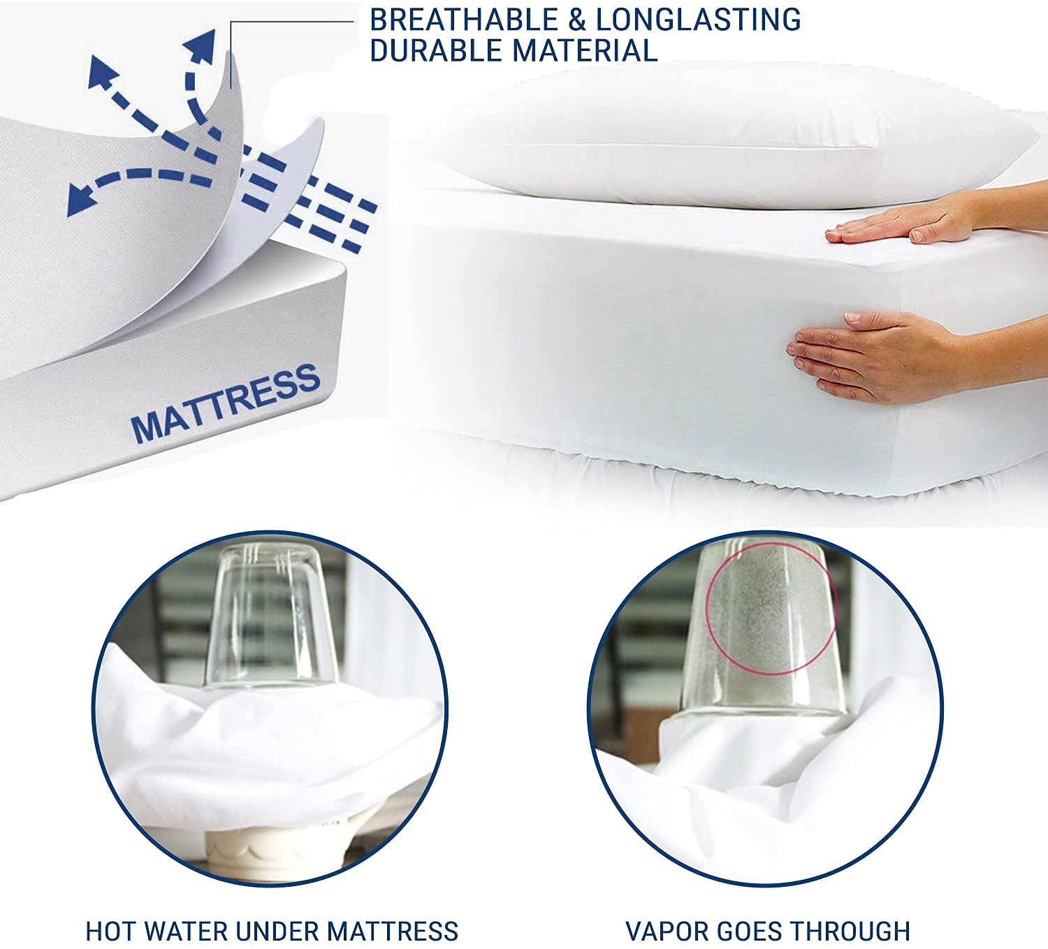 **Dudu N Girlie Waterproof Mattress Protector for Single Bed - 100% Waterproof, Anti-Allergy, Breathable Fitted Sheet (90x200cm) - Ideal for Kids' Rooms, Guest Beds & Allergy Relief**