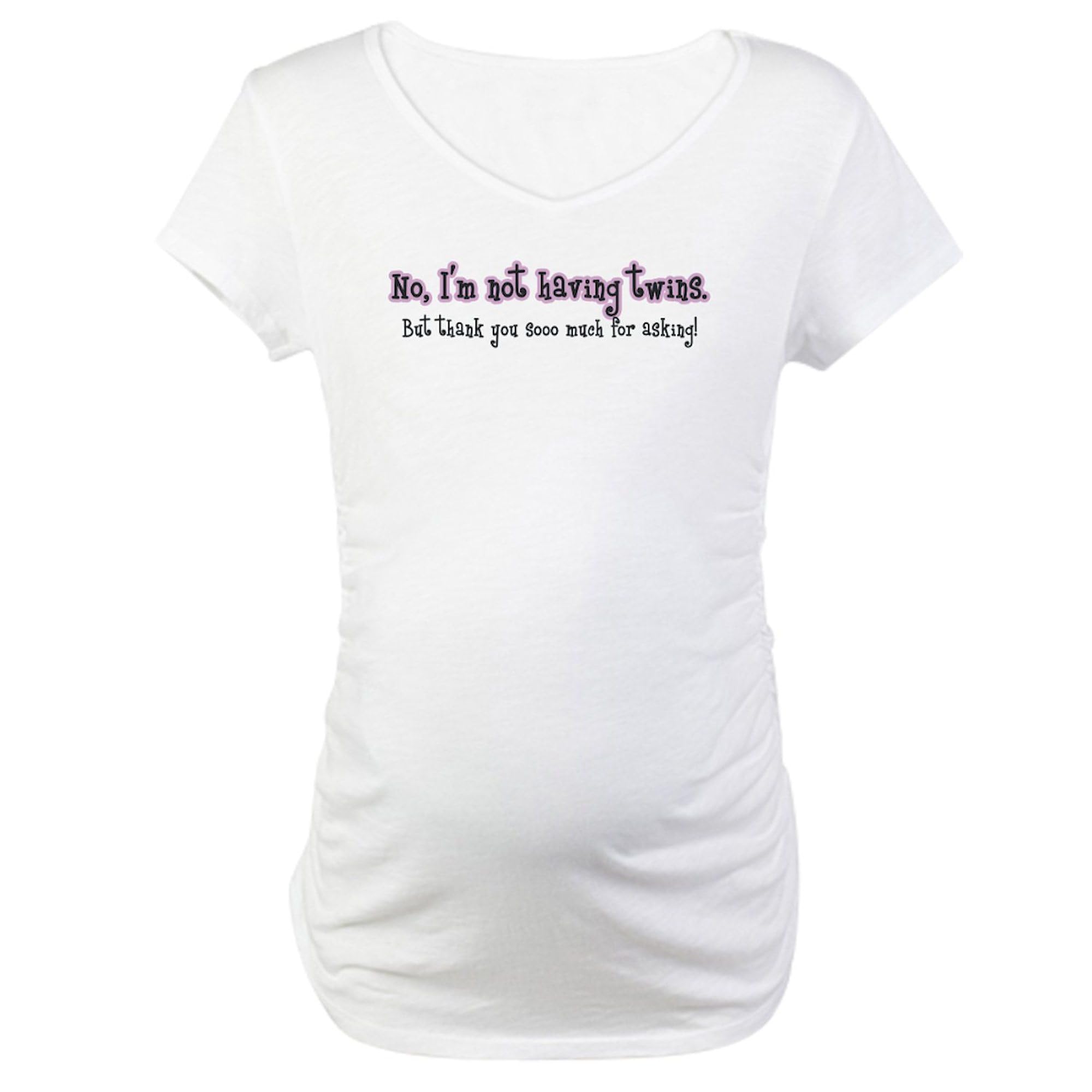 I'm Not Having Twins Maternity T-Shirt for Women - Ruched Side Design, Comfortable Pregnancy Tee - Perfect for Baby Showers, Maternity Photos & Everyday Wear