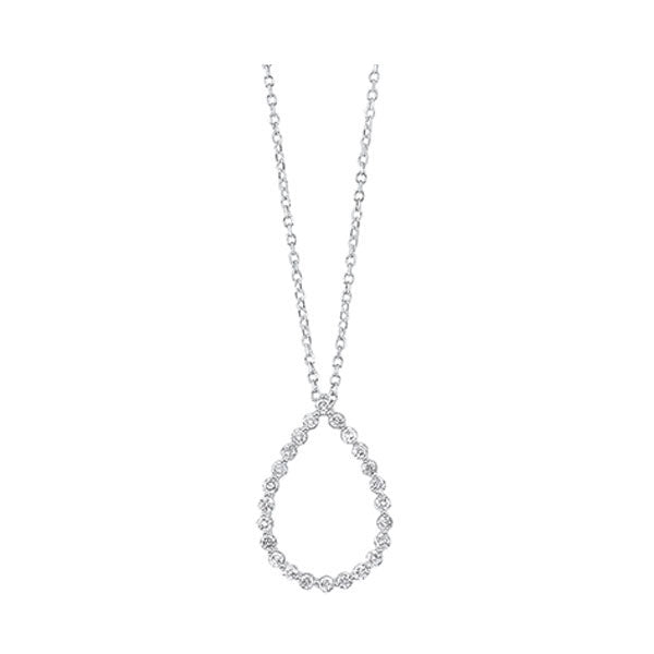 14K White Gold Diamond Pendant (1/4 Carat Total Weight) - Elegant Necklace for Women, Perfect for Weddings, Anniversaries & Special Occasions