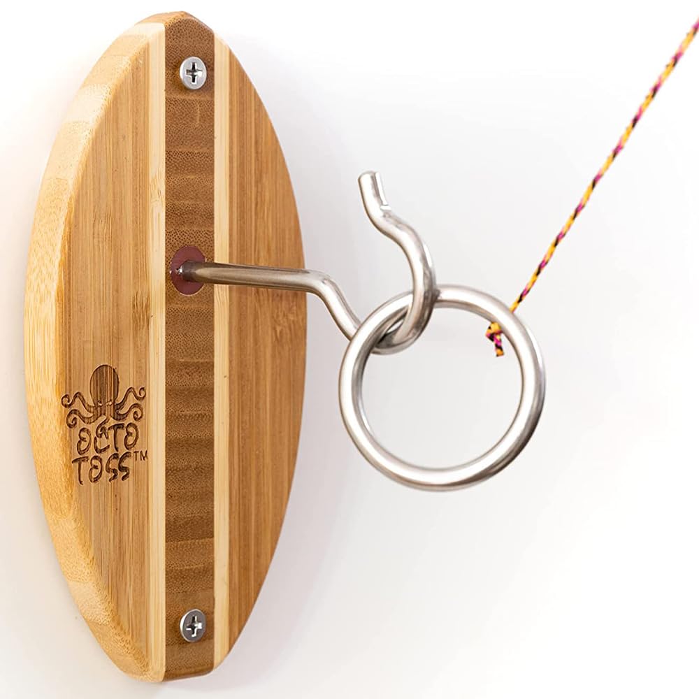 Premium Hook and Ring Toss Game Set - Fun Indoor/Outdoor Party Game for Adults & Kids - Perfect for Man Cave, Game Room Decor, Family Gatherings & Stocking Stuffers - Great Gift for Men Who Have Everything