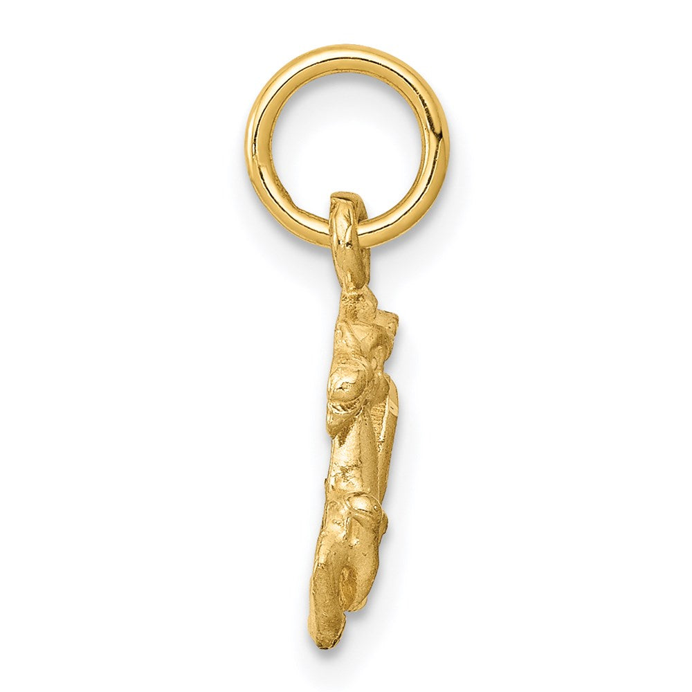 Gold Satin Diamond Cut Small Capricorn Zodiac Charm Pendant - Perfect for Necklaces, Bracelets & Jewelry Making | Astrology Gifts & Zodiac-Themed Accessories