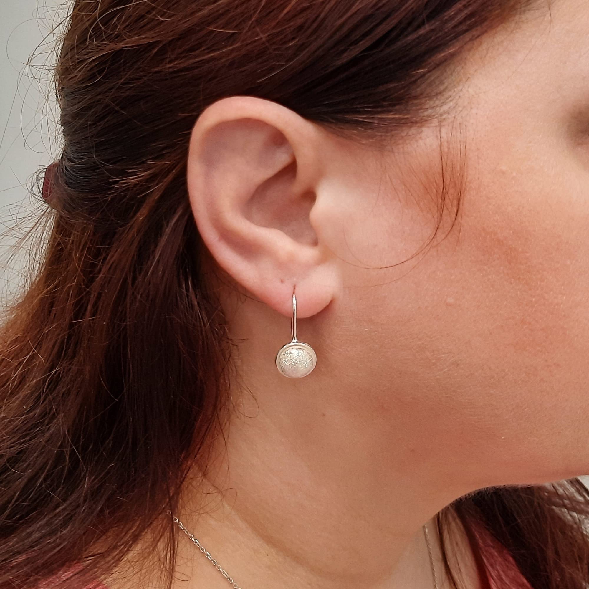 Genuine 925 Sterling Silver Hemispherical Hook Earrings - Solid Hallmarked for Authenticity | Perfect for Parties, Weddings & Everyday Elegance