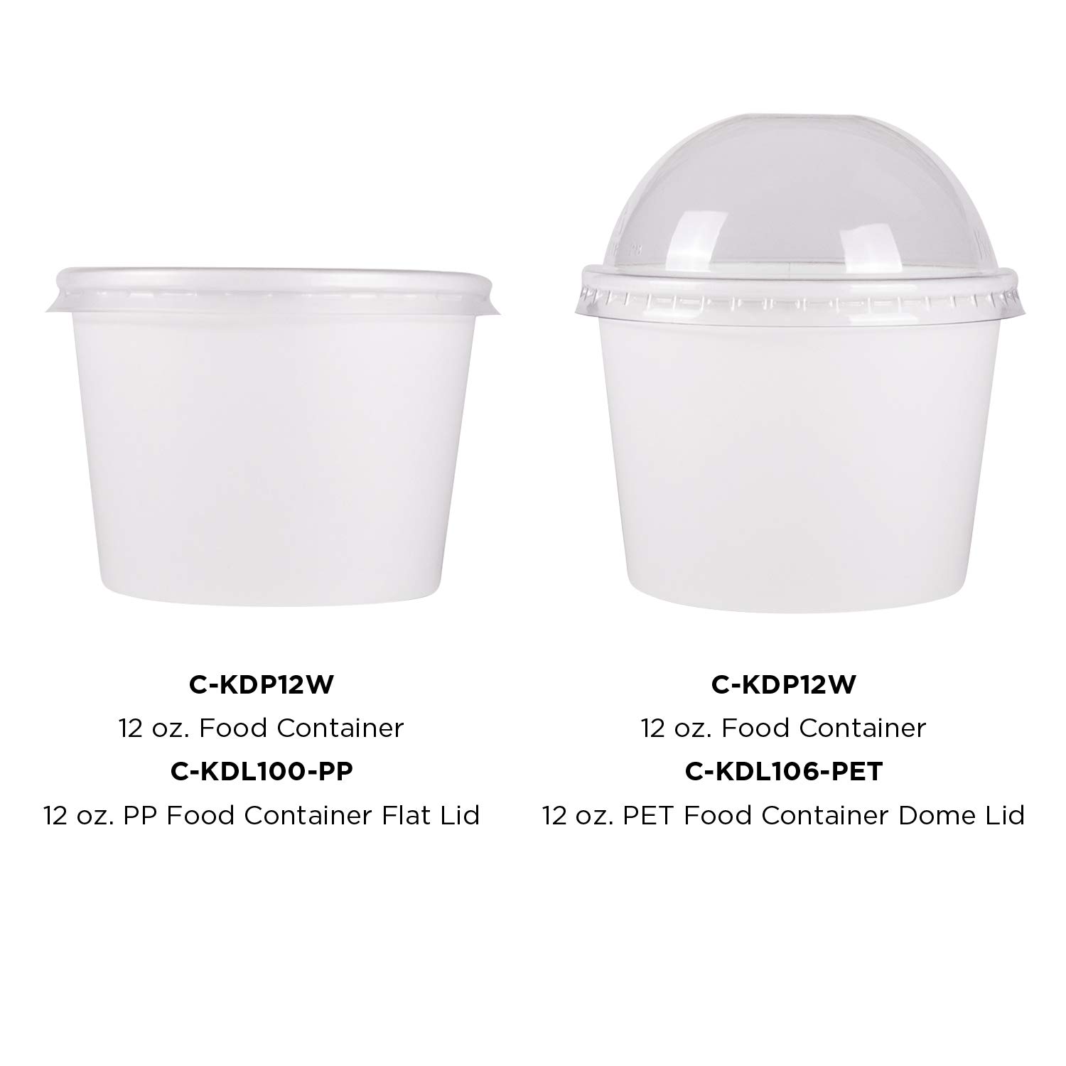 12oz (1000 Count) White Paper Ice Cream Cups & Soup Bowls - Hot/Cold Food Safe - Perfect for Ice Cream, Gelato, Yogurt, Soup & Snacks - Ideal for Restaurants, Cafes & Parties (C-KDP12W)