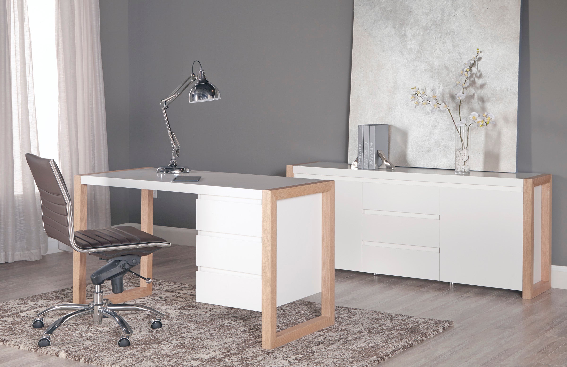 Euro Style Dirk Low Back Office Chair - Armless Ergonomic Design with Chrome Steel Base for Home, Office & Workspace Comfort