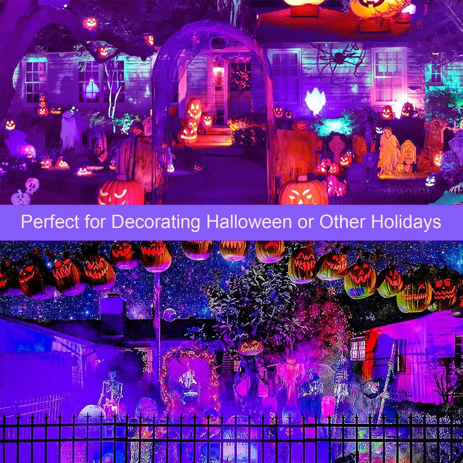 2 Pack 10W Black Light Bar - 1ft T5 LED UV Blacklight Fixture (395-400nm) with USB Power for Glow Parties, Body Paint, Fluorescent Posters - Perfect for Bedroom Decor, Birthday Events & Neon Art Displays